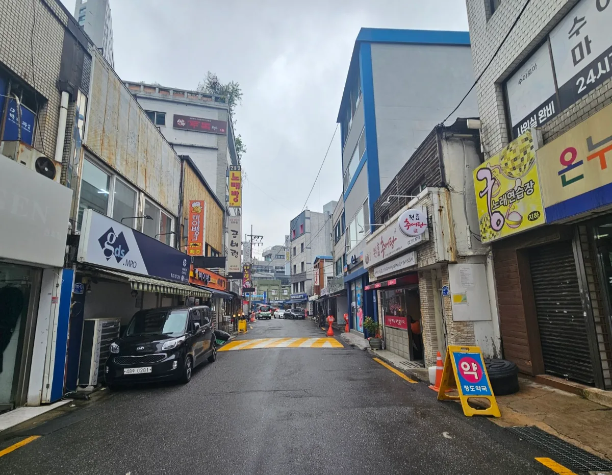 원효로2가 81-9 주변 상권 – 점포가 이어지는 먹자 골목 거리